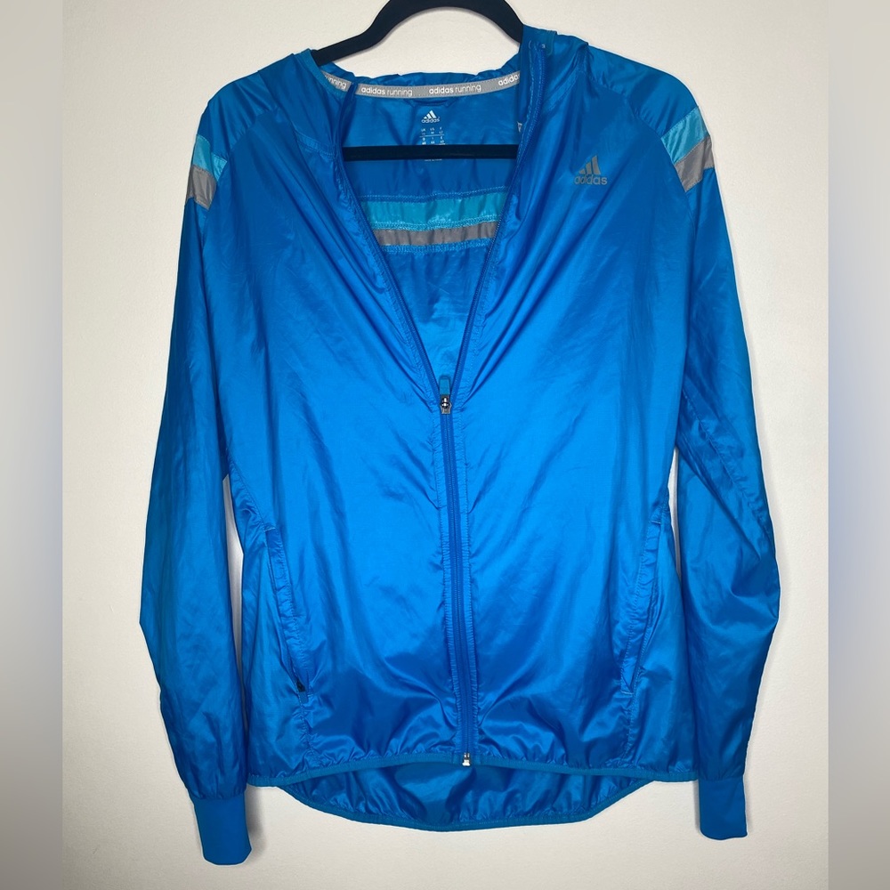 Adidas Running Windbreaker Jacket woman’s Medium in Blue